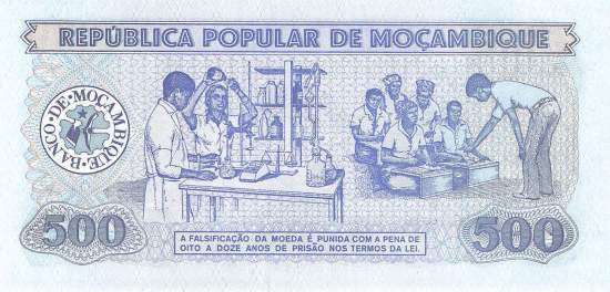 Mosambik p131b 500 Meticais 1986